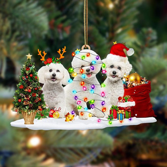Bichon Frise-Christmas Dog Friends Hanging Ornament - Thegiftio UK
