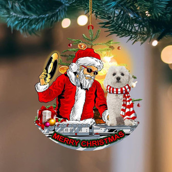 Bichon Frise-Christmas Party-Two Sided Ornament - Thegiftio UK