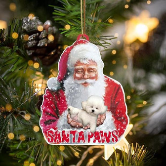Bichon Frise-Santa Paws-Two Sided Ornament - Thegiftio UK