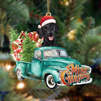 Bla Labrador2-Green Truck Hanging Ornament - Thegiftio UK