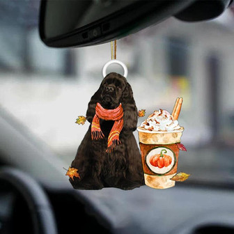 BLACK American Cocker Spaniel-Pumpkin Spice Kinda-Two Sided Ornament - Thegiftio UK