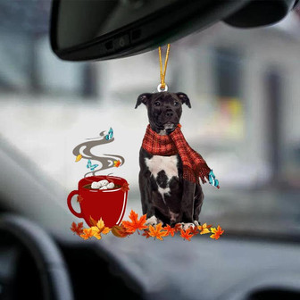 BLACK American Staffordshire Terrier-Fall Chocolate-Two Sided Ornament - Thegiftio UK