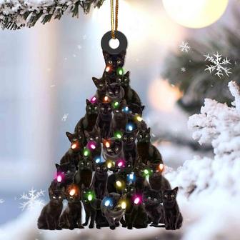 Black cat lovely tree gift for black cat gift for cat mom ornament - Thegiftio UK