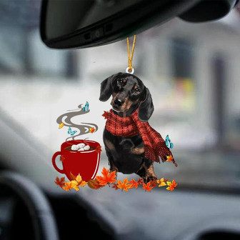 BLACK Dachshund-Fall Chocolate-Two Sided Ornament - Thegiftio UK