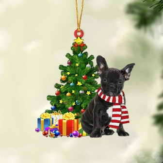 BLACK French Bulldog-Christmas Star Hanging Ornament - Thegiftio