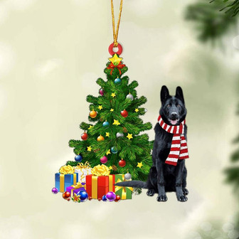 BLACK German Shepherd-Christmas Star Hanging Ornament - Thegiftio UK