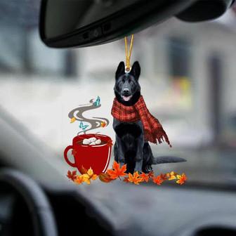 BLACK German Shepherd-Fall Chocolate-Two Sided Ornament - Thegiftio UK