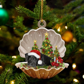 Black Great Dane-Sleeping Pearl in Christmas Two Sided Ornament - Thegiftio UK