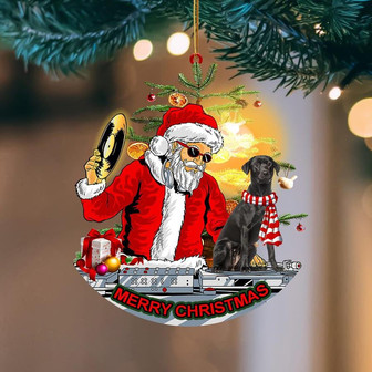 Black Labrador-Christmas Party-Two Sided Ornament - Thegiftio UK