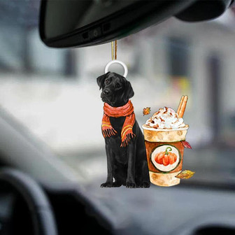 BLACK Labrador-Pumpkin Spice Kinda-Two Sided Ornament - Thegiftio UK