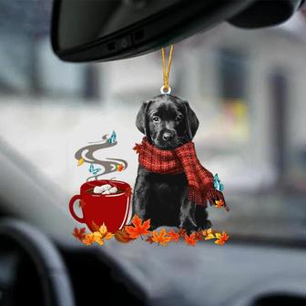 BLACK Labrador Pup-Fall Chocolate-Two Sided Ornament - Thegiftio UK