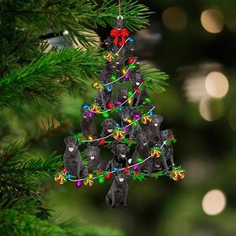 Black Labrador Retriever-Christmas Tree Lights-Two Sided Ornament - Thegiftio UK
