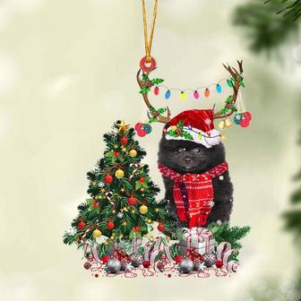 BLACK Pomeranian-Christmas Tree Gift Hanging Ornament - Thegiftio UK