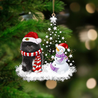 BLACK Pomeranian-Star Tree Hanging Ornament - Thegiftio UK