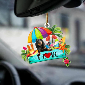 Black Russian Terrier-I Love Summer-Two Sided Ornament - Thegiftio UK