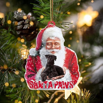 Black Schnauzer-Santa Paws-Two Sided Ornament - Thegiftio UK