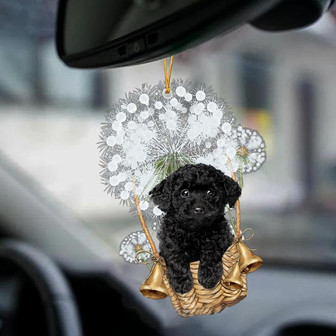Black Toy Poodle-Dandelion-Two Sided Ornament - Thegiftio UK