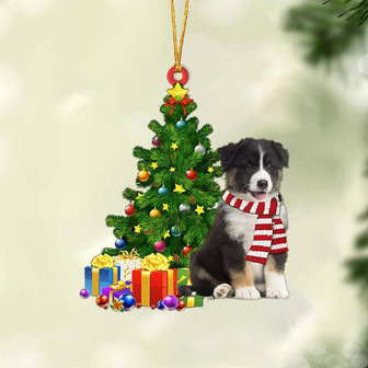 BLACK TRICOLOR Australian Shepherd-Christmas Star Hanging Ornament - Thegiftio UK