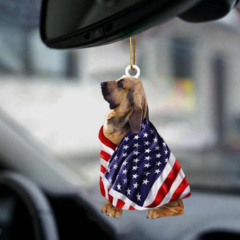 Bloodhound American Patriot Flag Two Sided Ornament - Thegiftio