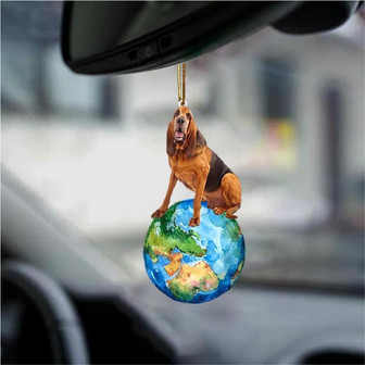 Bloodhound-Around My Dog-Two Sided Ornament - Thegiftio UK