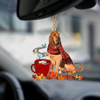 Bloodhound-Fall Chocolate-Two Sided Ornament - Thegiftio UK