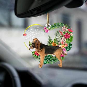 Bloodhound-Hello Summer-Two Sided Ornament - Thegiftio UK