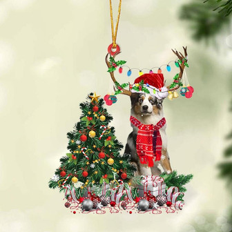 BLUE MERLE Australian Shepherd-Christmas Tree Gift Hanging Ornament - Thegiftio UK