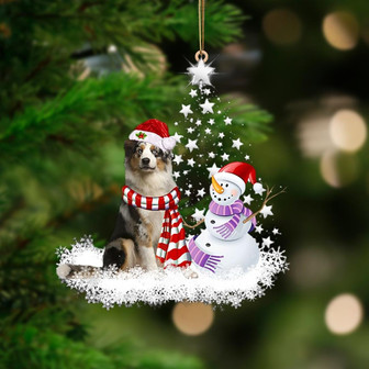 BLUE MERLE Australian Shepherd-Star Tree Hanging Ornament - Thegiftio UK