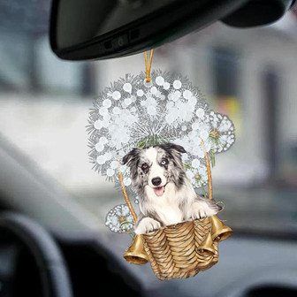 Blue Merle Collie-Dandelion-Two Sided Ornament - Thegiftio UK