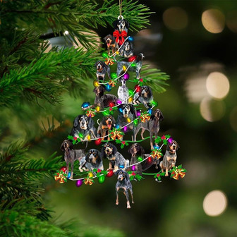 Bluetick Coonhound-Christmas Tree Lights-Two Sided Ornament - Thegiftio UK