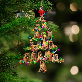 Boerboel-Christmas Tree Lights-Two Sided Ornament - Thegiftio