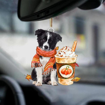 Border Collie 1-Pumpkin Spice Kinda-Two Sided Ornament - Thegiftio UK
