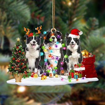 Border Collie-Christmas Dog Friends Hanging Ornament - Thegiftio UK
