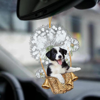 Border Collie-Dandelion-Two Sided Ornament - Thegiftio UK