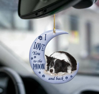 Border Collie moon back Border Collie lover dog moms two sided ornament - Thegiftio UK