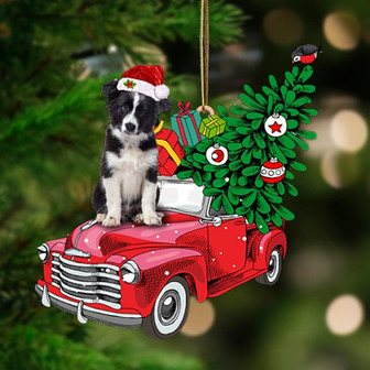 Border Collie-Pine Truck Hanging Ornament - Thegiftio UK
