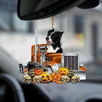 Border Collie-Pumpkin & Truck Car Hanging Ornament - Thegiftio UK