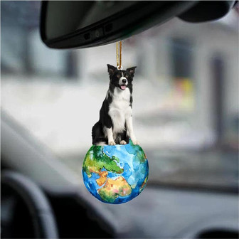 Border Collie2-Around My Dog-Two Sided Ornament - Thegiftio UK
