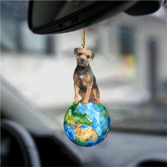 Border Terrier-Around My Dog-Two Sided Ornament - Thegiftio UK