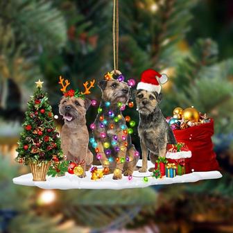 Border Terrier-Christmas Dog Friends Hanging Ornament - Thegiftio UK