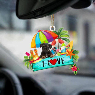 Border Terrier-I Love Summer-Two Sided Ornament - Thegiftio UK