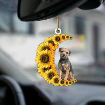 Border Terrier-Sunflower Be Kind Car Ornament - Thegiftio UK
