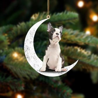 Boston 2-Sit On The Moon-Two Sided Ornament - Thegiftio UK