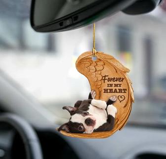Boston Terrier forever in my heart hanging ornament-2D Effect - Thegiftio UK
