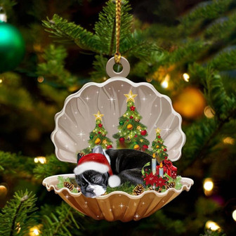 Boston Terrier3-Sleeping Pearl in Christmas Two Sided Ornament - Thegiftio UK