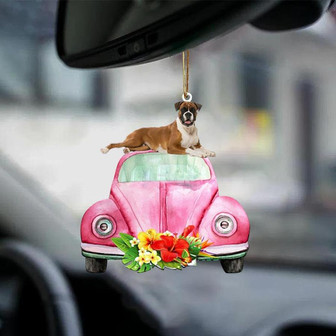 Boxer-Pink Hippie Car-Two Sided Ornament - Thegiftio UK