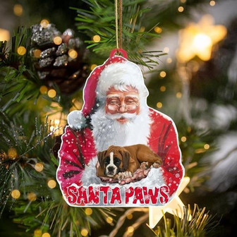 Boxer-Santa Paws-Two Sided Ornament - Thegiftio UK
