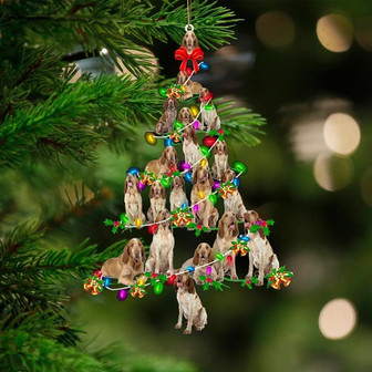 Bracco Italiano-Christmas Tree Lights-Two Sided Ornament - Thegiftio UK