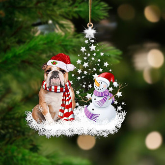BROWN English Bulldog-Star Tree Hanging Ornament - Thegiftio UK