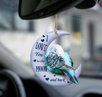 Budgie moon back gift for bird lover two sided ornament - Thegiftio